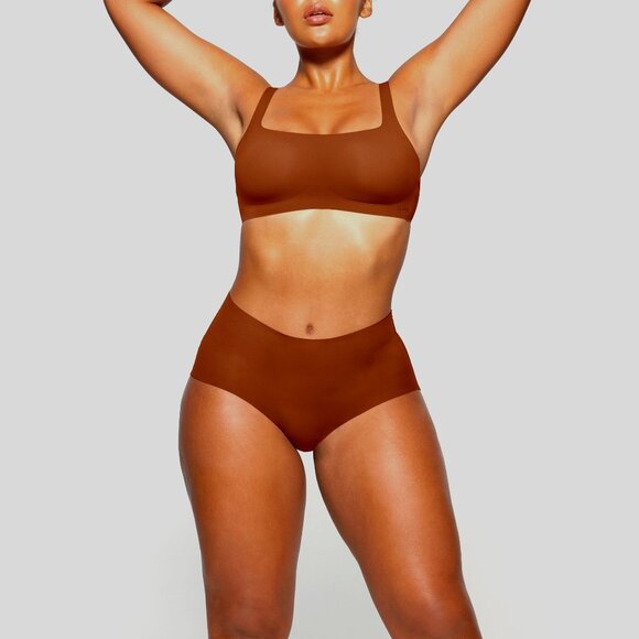 SKIMS Naked Dipped Boy Short Lot of 2 Saffron Carbon XXS - Picture 2 of 12